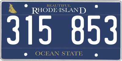 RI license plate 315853