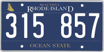 RI license plate 315857