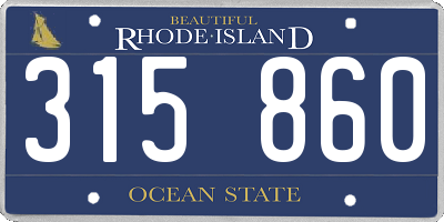RI license plate 315860