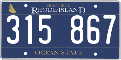RI license plate 315867