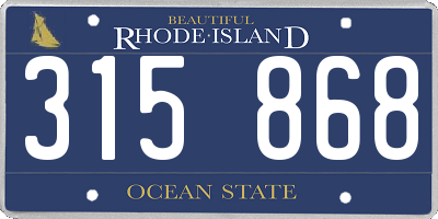RI license plate 315868
