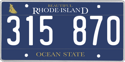 RI license plate 315870