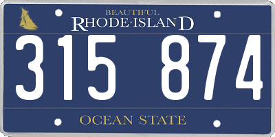 RI license plate 315874