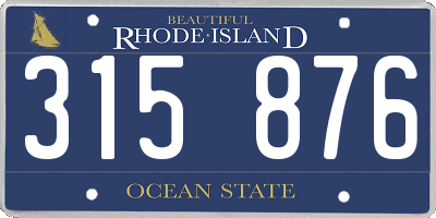 RI license plate 315876