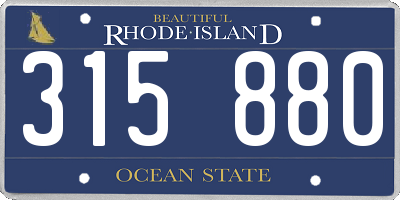 RI license plate 315880