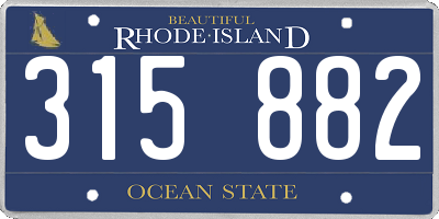 RI license plate 315882