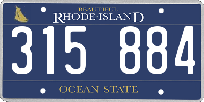 RI license plate 315884