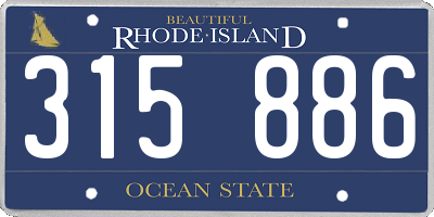 RI license plate 315886