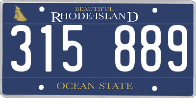 RI license plate 315889