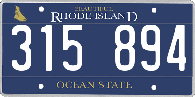 RI license plate 315894