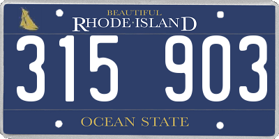 RI license plate 315903
