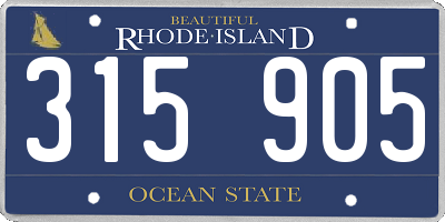 RI license plate 315905