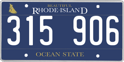 RI license plate 315906