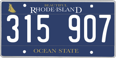 RI license plate 315907