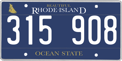 RI license plate 315908
