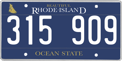 RI license plate 315909