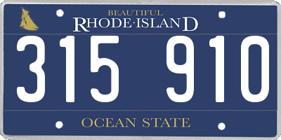 RI license plate 315910