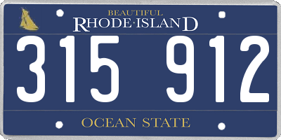 RI license plate 315912