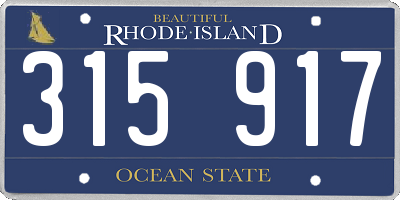 RI license plate 315917