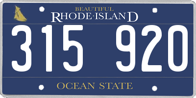 RI license plate 315920