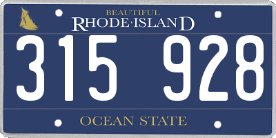 RI license plate 315928