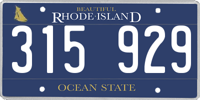 RI license plate 315929
