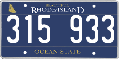 RI license plate 315933