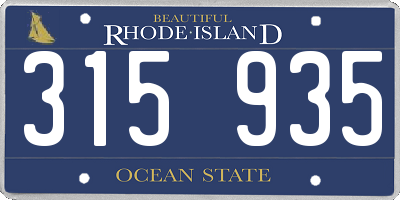 RI license plate 315935