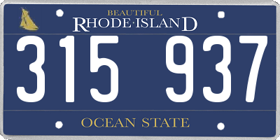 RI license plate 315937