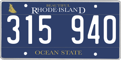 RI license plate 315940