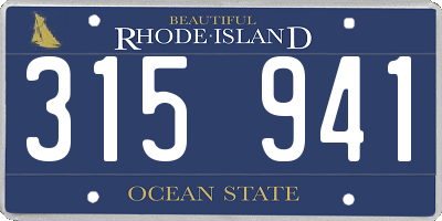 RI license plate 315941