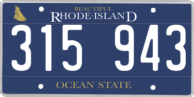 RI license plate 315943
