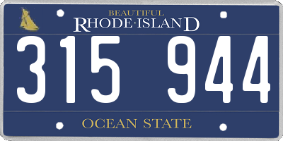 RI license plate 315944