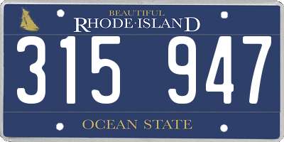 RI license plate 315947