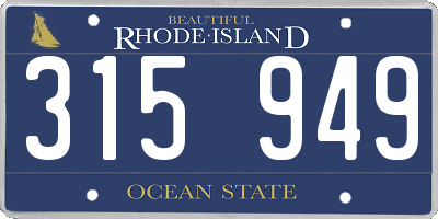 RI license plate 315949