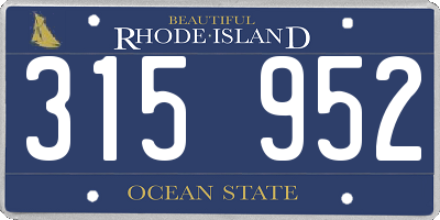 RI license plate 315952
