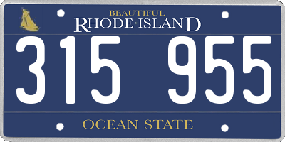 RI license plate 315955