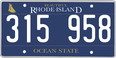 RI license plate 315958