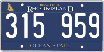 RI license plate 315959