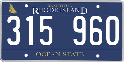 RI license plate 315960