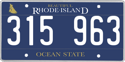 RI license plate 315963