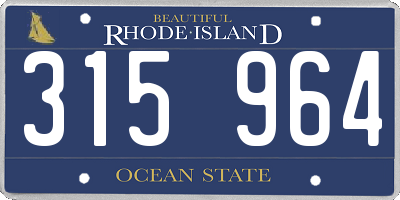 RI license plate 315964