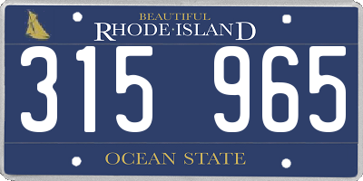 RI license plate 315965