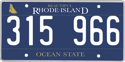 RI license plate 315966
