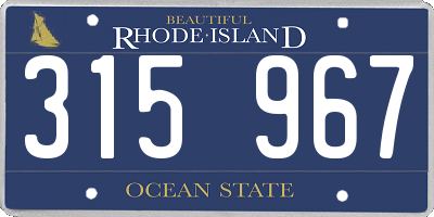RI license plate 315967
