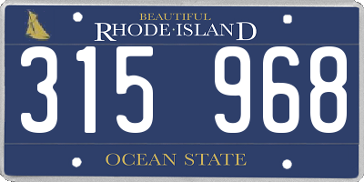 RI license plate 315968