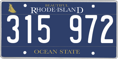 RI license plate 315972