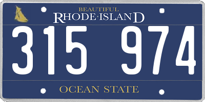 RI license plate 315974