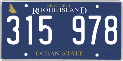 RI license plate 315978