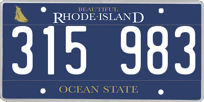 RI license plate 315983